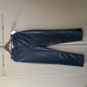 Abercrombie & Fitch Vegan Leather Pants Curve Love 90s Straight Ultra High Rise